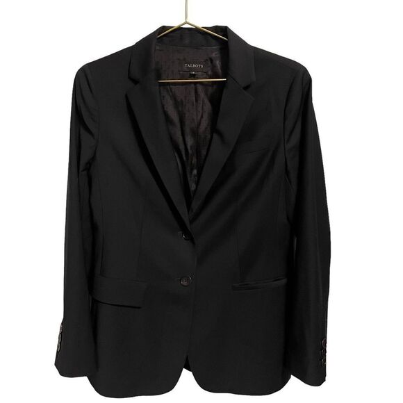 Talbots Wool Blend Two Button Navy Blazer Size 8 - Picture 1 of 8